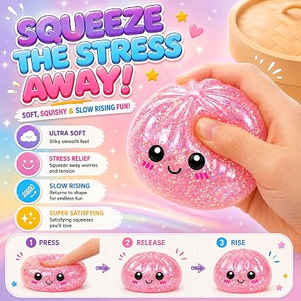 Glitter Dumpling Squishy with Box For Kids 1pcs