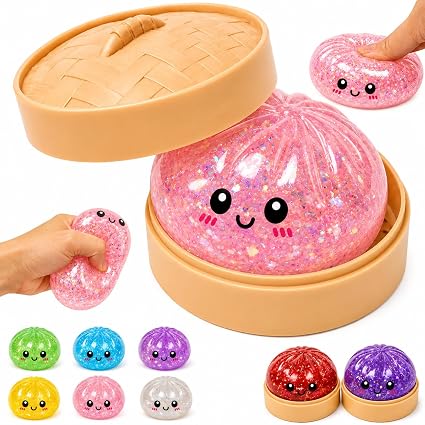 Glitter Dumpling Squishy with Box For Kids 1pcs