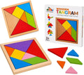 Wooden Brain Teaser Tangram Puzzle for Kids, 7pcs Wooden IQ Learning Toy,