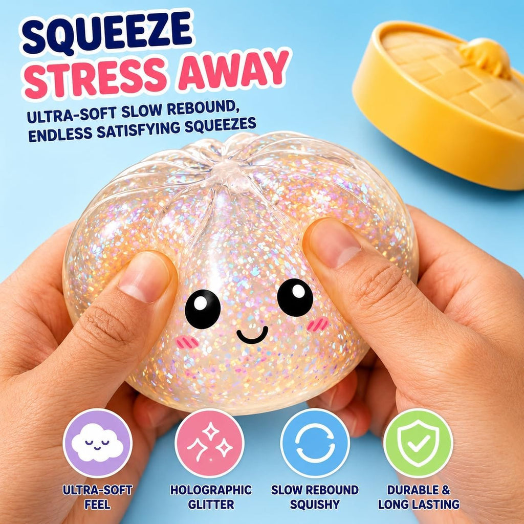 Glitter Dumpling Squishy with Box For Kids 1pcs