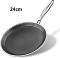 Stainless Steel Nonstick Crepe Pan Honeycomb Laser coating, PFOA-free. Compatible with All Stoves